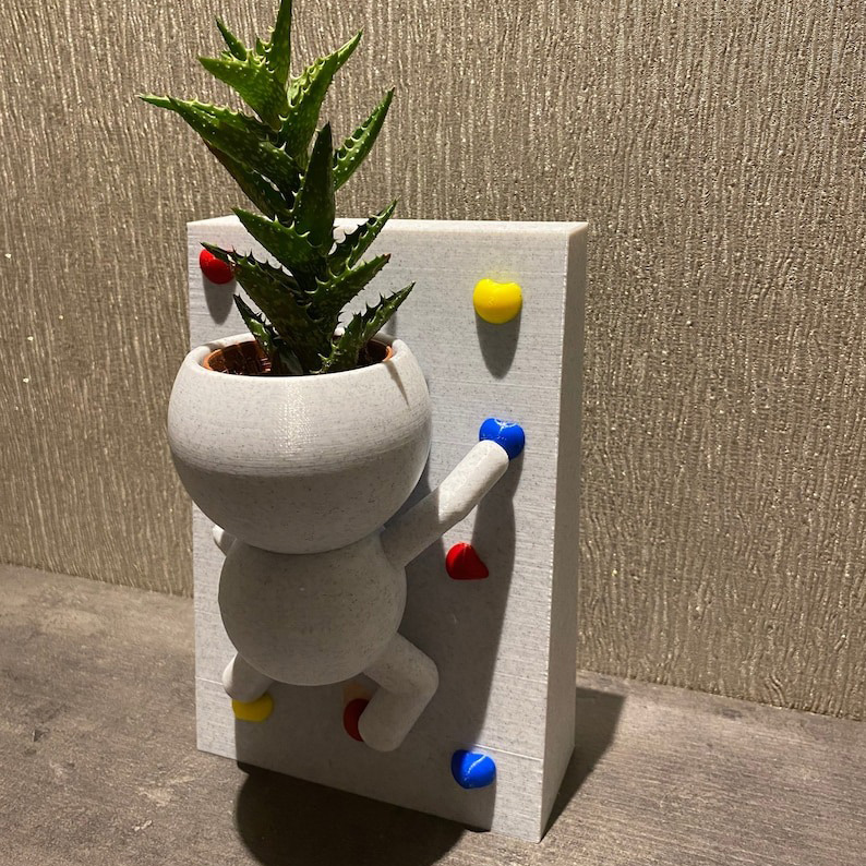 Personalized Climbing the Wa’s Rock Climber Plant Pot Whimsical Quirky Succulent Planter Climbing Planter Sculpture Gift for Climbing Lover