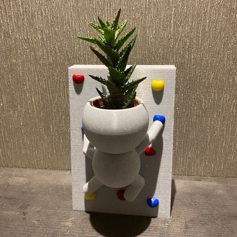 Personalized Climbing the Wa’s Rock Climber Plant Pot Whimsical Quirky Succulent Planter Climbing Planter Sculpture Gift for Climbing Lover