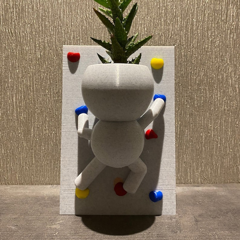 Personalized Climbing the Wa’s Rock Climber Plant Pot Whimsical Quirky Succulent Planter Climbing Planter Sculpture Gift for Climbing Lover