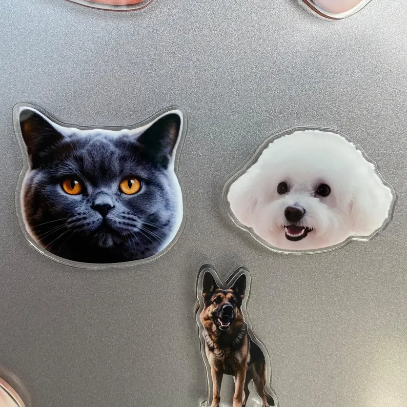 Personalized Photo Fridge Magnet Custom Cutout Shape Acrylic Magnet from Photo for Family Pet and Sentimental Gift Ideas