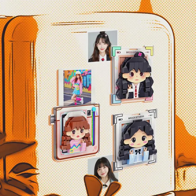 Personalized Anime Style Brick Fridge Magnet Custom Photo 3D Block Magnet for Anime Fans and Personalized Gifts