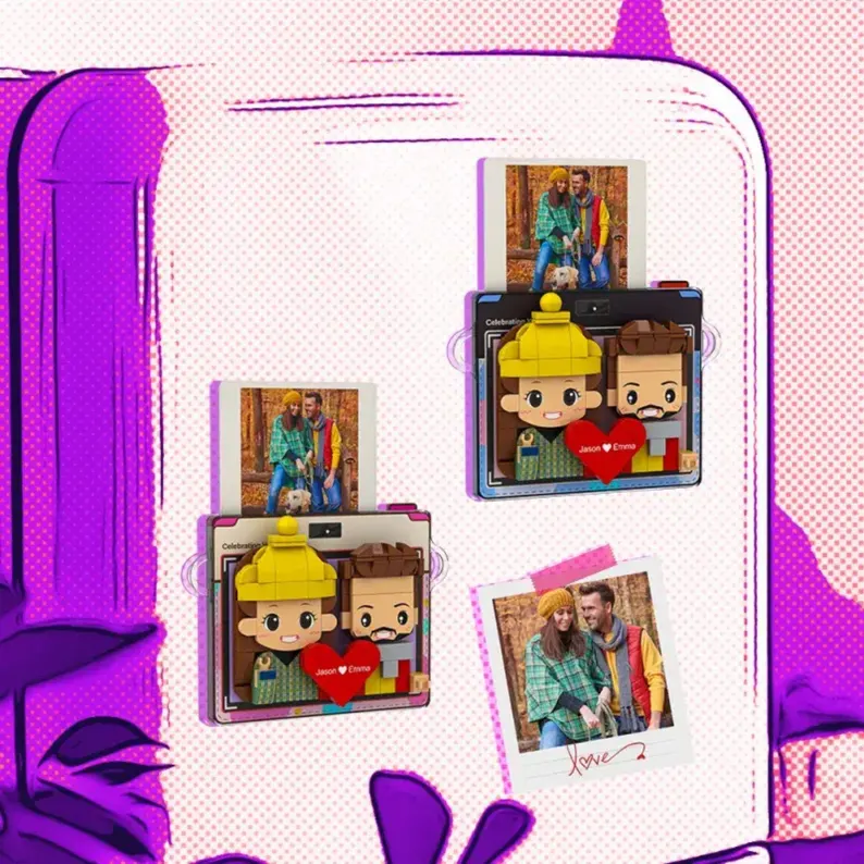 Personalized Anime Style Brick Fridge Magnet Custom Photo 3D Block Magnet for Anime Fans and Personalized Gifts