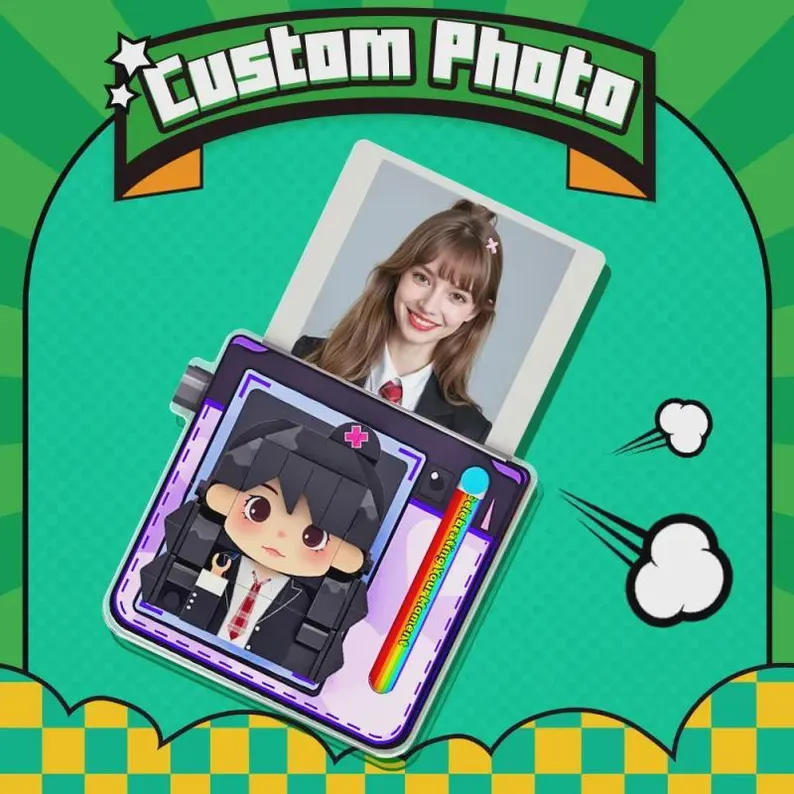 Personalized Anime Style Brick Fridge Magnet Custom Photo 3D Block Magnet for Anime Fans and Personalized Gifts