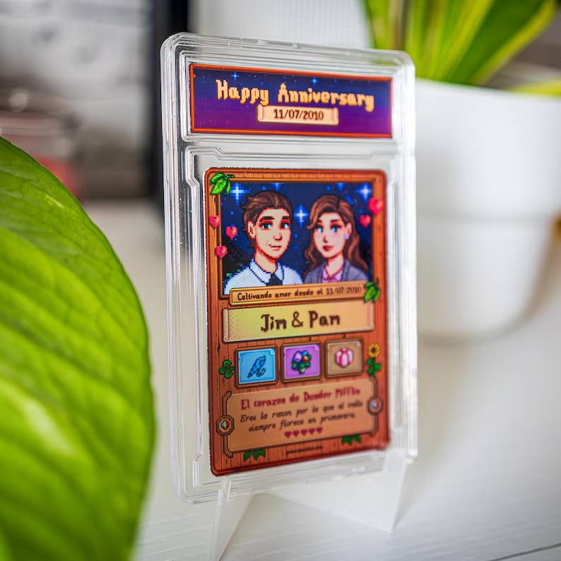 [Copy]Personalized Couple Custom MTG Anime Card Holographic Magic The Gathering Style Photo Card for Anniversary and Valentine Gifts