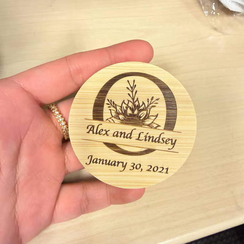 Personalized Wooden Bottle Opener Engraved Wedding Favors Custom Engraved Magnetic Opener Wedding Favors Groomsmen Gifts