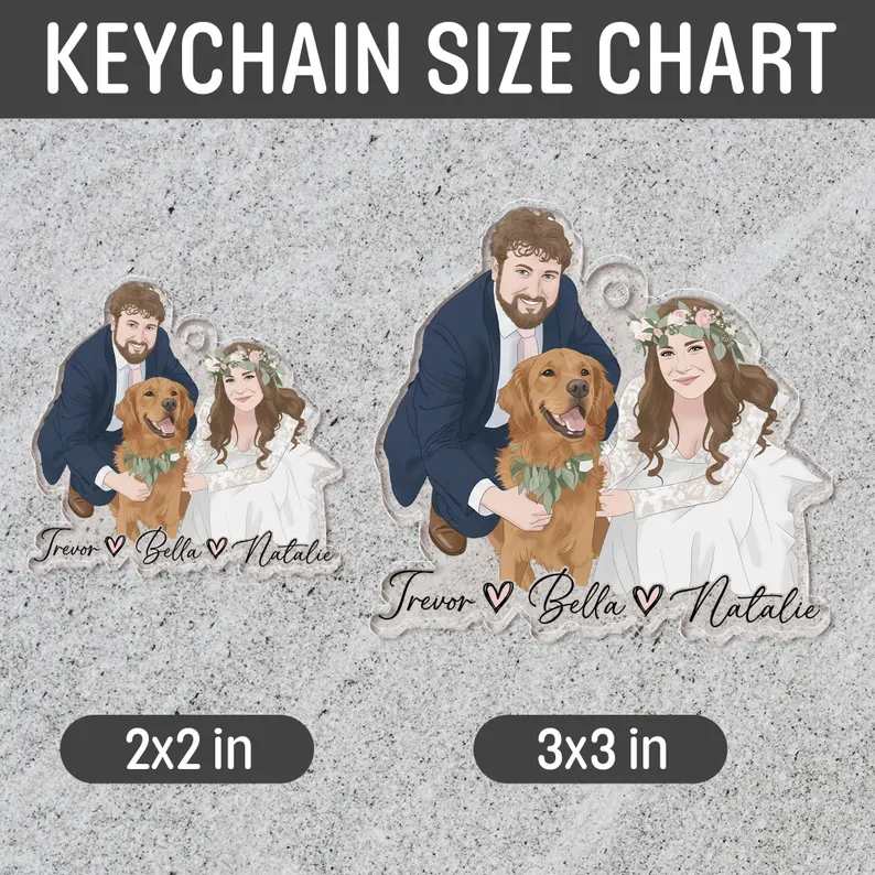 Personalized Photo Fridge Magnet Custom Cartoon Portrait Pet and Family Magnet with Names for Refrigerator Decor and Sentimental Gifts