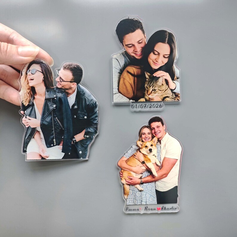 Personalized Photo Fridge Magnet Custom Cutout Shape Acrylic Magnet from Photo for Family Pet and Sentimental Gift Ideas