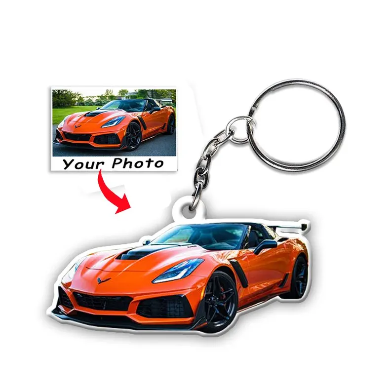 Personalized Custom Cutout Dirt Bike Rider Photo Acrylic Keychain
