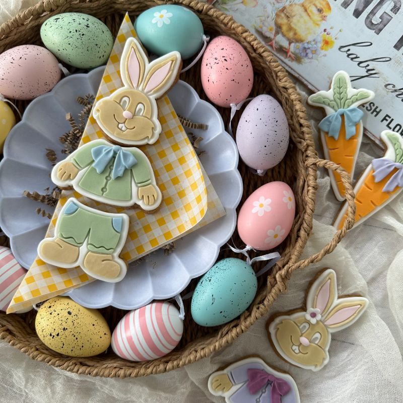 Personalized Full Body Easter Bunny Cookie Cutter Set Baking Molds for Custom Spring Treats and Easter Egg Hunt Party Favors