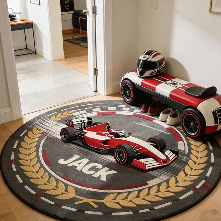 Personalized Racing Diatomite Mat Custom Name Rug Gift for Racers and Racing Lovers