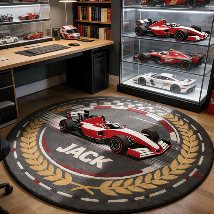 Personalized Racing Diatomite Mat Custom Name Rug Gift for Racers and Racing Lovers