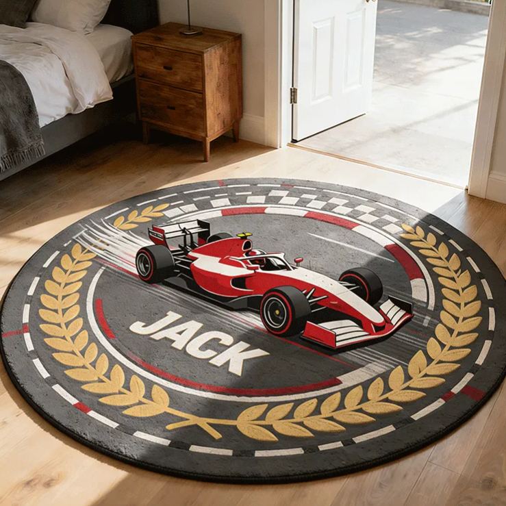 Personalized Racing Diatomite Mat Custom Name Rug Gift for Racers and Racing Lovers