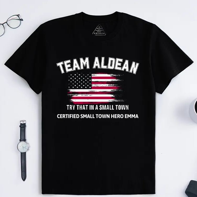 Personalized Classic T-Shirts Patriotic American Flag and Team Aldean Try That in a Small Town Tee
