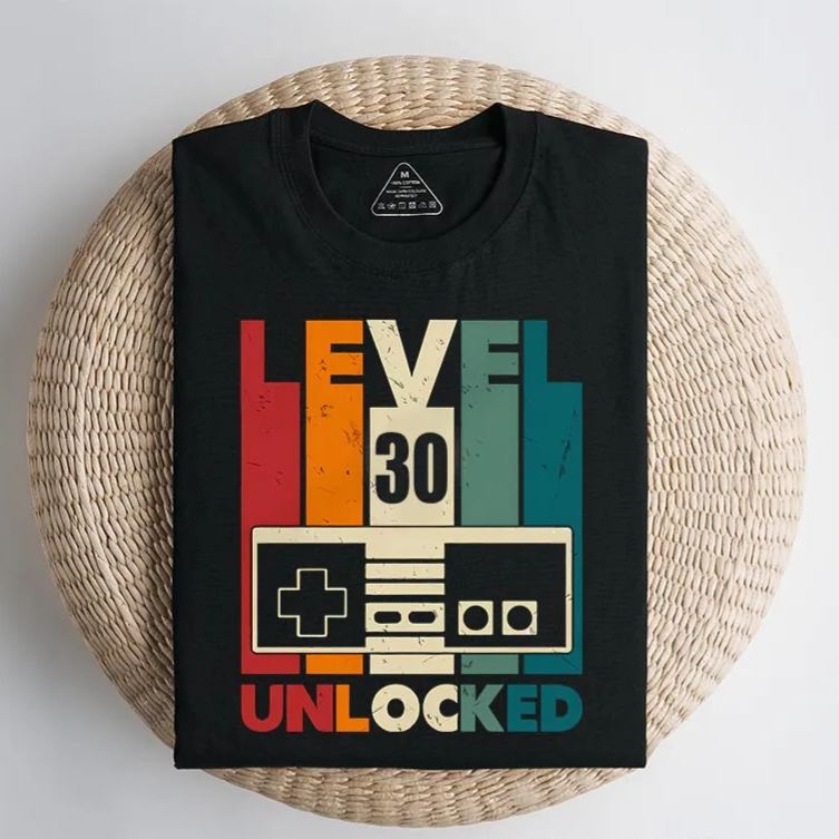 Personalized Level Unlock Birthday Game Classic T-Shirts Birthday Gift Video Game Tshirt Geek Gaming Nerd Shirt