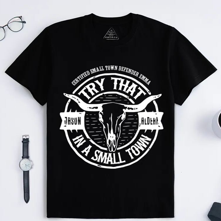 Personalized Classic T-Shirts Rustic Bull Skull Graphic Tee Perfect for Small Town Enthusiasts and Country Music Lovers T-Shirt