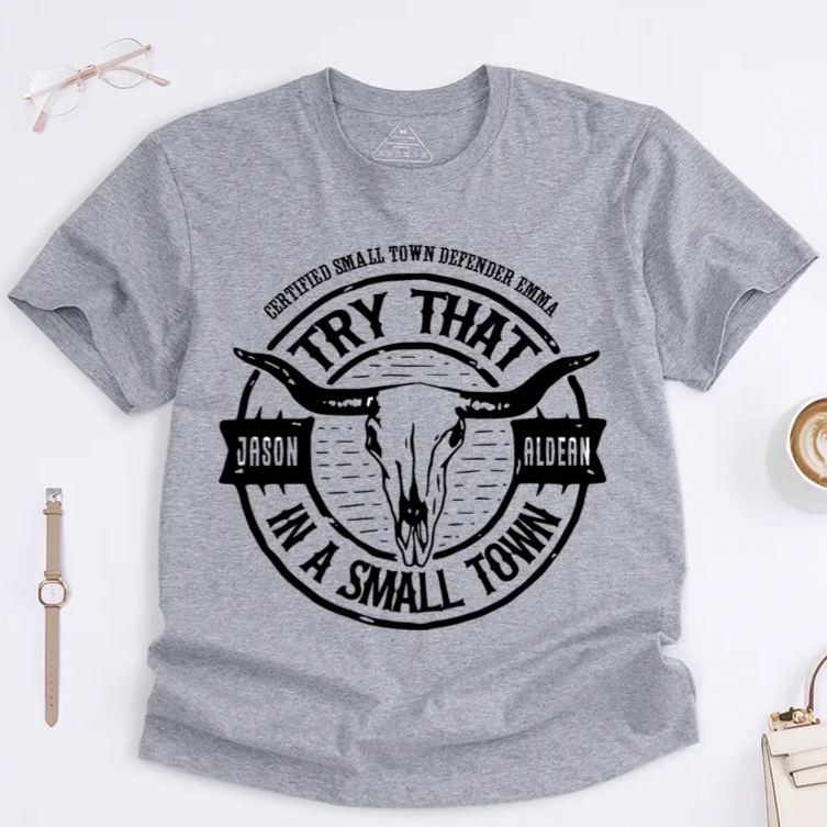 Personalized Classic T-Shirts Rustic Bull Skull Graphic Tee Perfect for Small Town Enthusiasts and Country Music Lovers T-Shirt