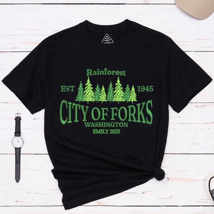Personalized City of Forks Movie Classic T-Shirts Vampire Movie Tshirt Film Fan Shirt