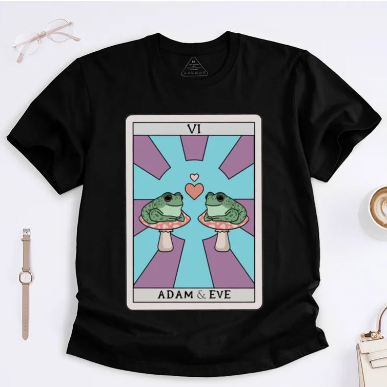 Personalized Tarot Lovers Classic T-Shirts Frog T-Shirt The Lovers Tarot Card Gift for Lovers