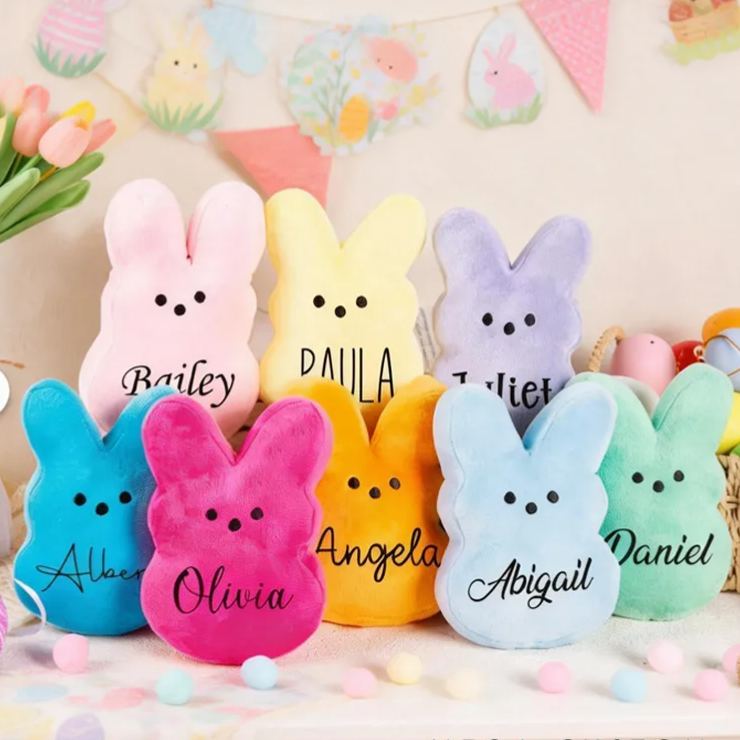 Personalized Cute Easter Marshmallow Bunny Plush Toy an Easter Gift for Children Easter Gifts for Kids