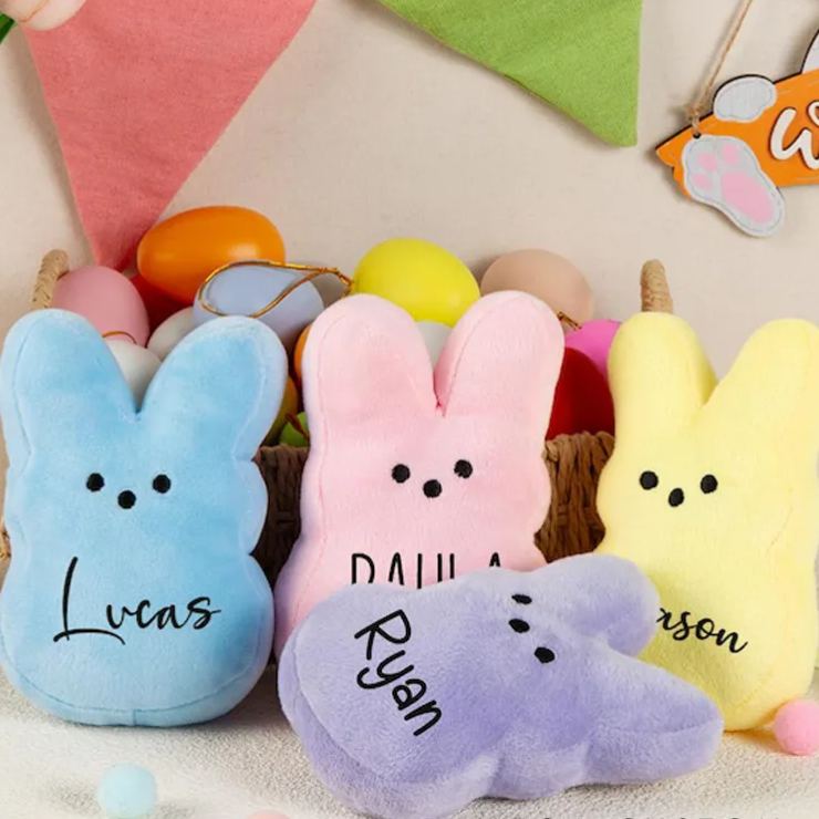 Personalized Cute Easter Marshmallow Bunny Plush Toy an Easter Gift for Children Easter Gifts for Kids
