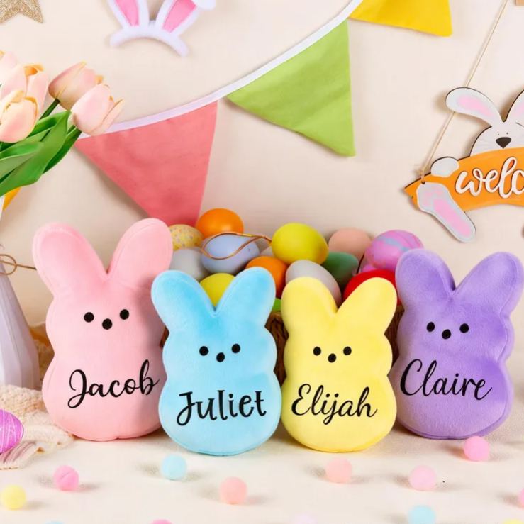 Personalized Cute Easter Marshmallow Bunny Plush Toy an Easter Gift for Children Easter Gifts for Kids