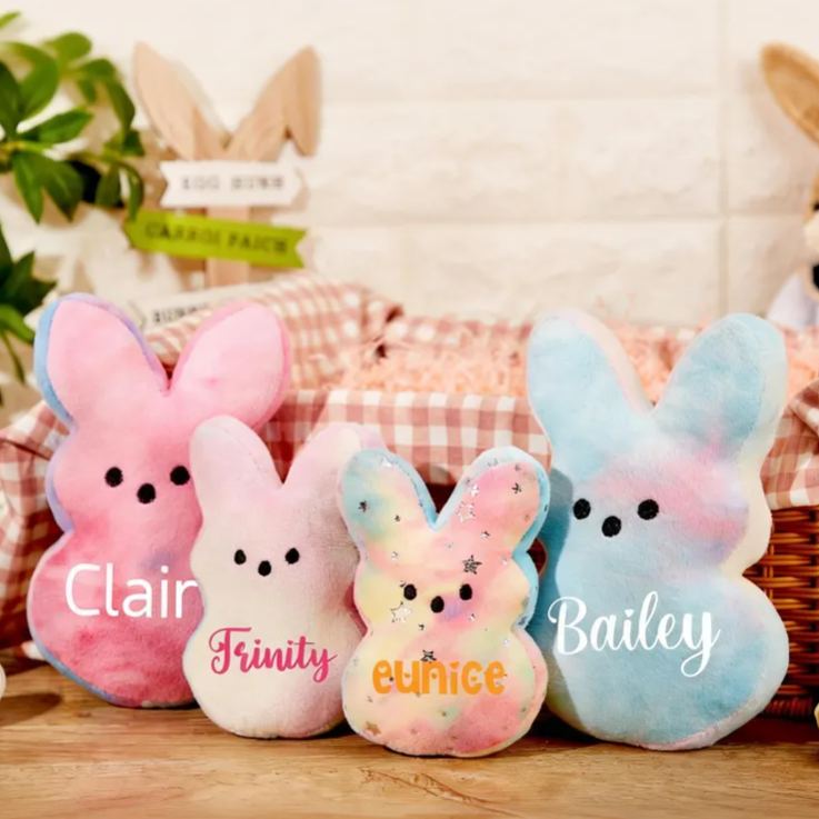 Personalized Easter Marshmallow Bunny Plush Toy an Easter Gift for Children Easter Gifts for Kids