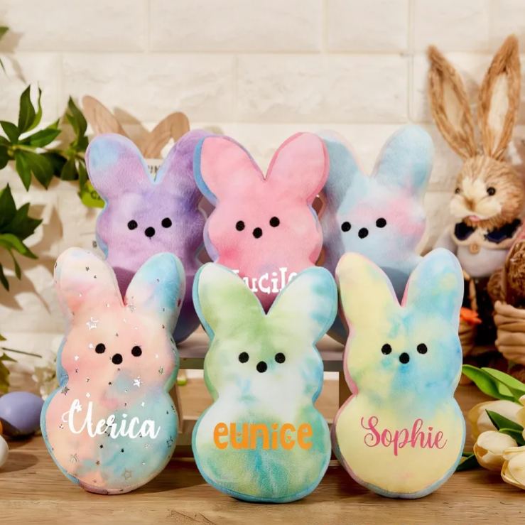 Personalized Easter Marshmallow Bunny Plush Toy an Easter Gift for Children Easter Gifts for Kids