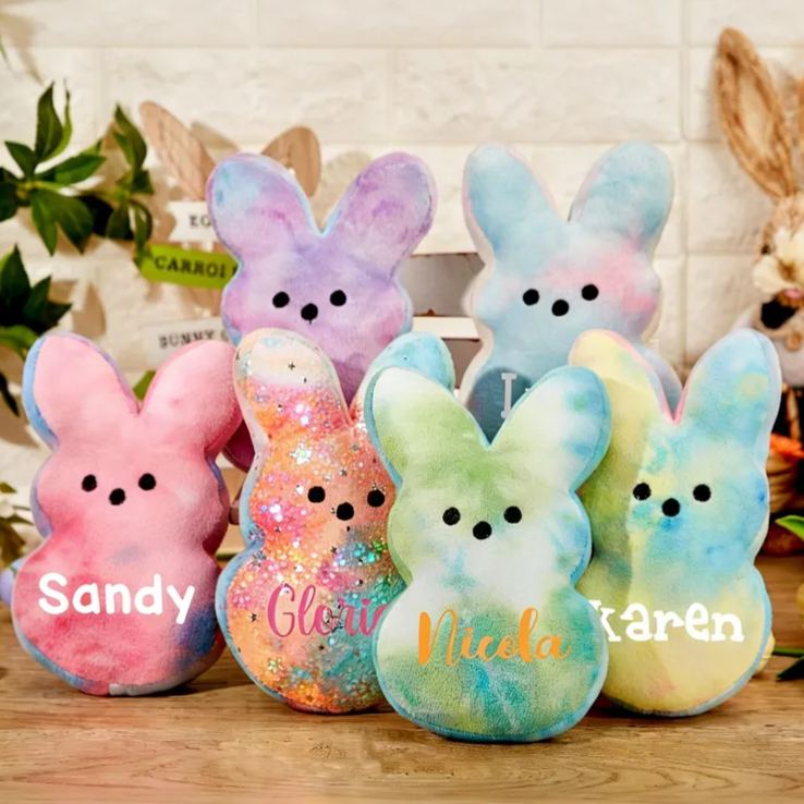 Personalized Easter Marshmallow Bunny Plush Toy an Easter Gift for Children Easter Gifts for Kids