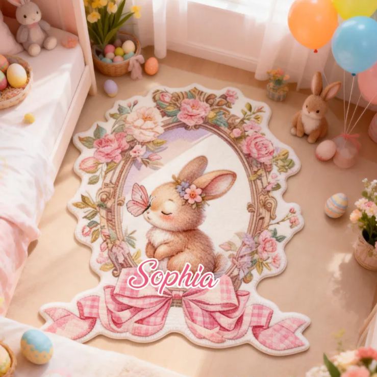Personalized Easter Sweet and Cute Bunny with Name Home Decor Easter Gift for Kids Bitthday Gift for Kids