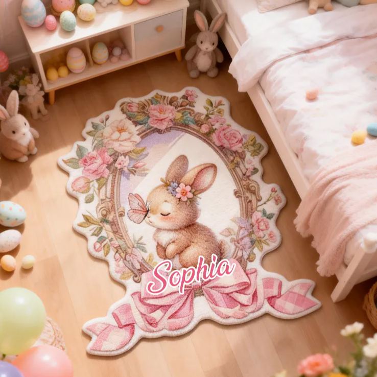 Personalized Easter Sweet and Cute Bunny with Name Home Decor Easter Gift for Kids Bitthday Gift for Kids