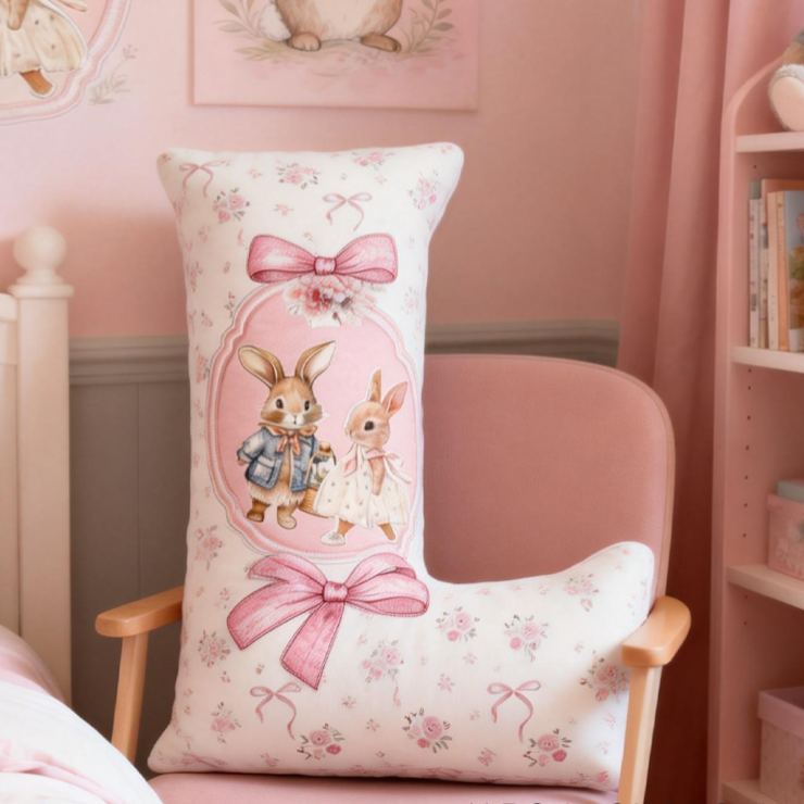 Personalized Cute Bunny Initial Name Graphic 3D Print Pillow Easter Gifts Funny Gifts