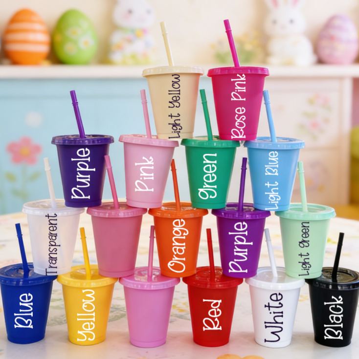 Personalized Easter Bunny Ears Name Cup Cute Holiday Gift for Kids Spring Celebration Children's cup with straw