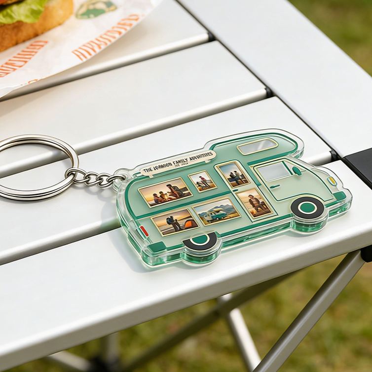 Personalized Custom Family Adventure Keychain Family Camping Commemorative Keychain Gift for Camping Lover