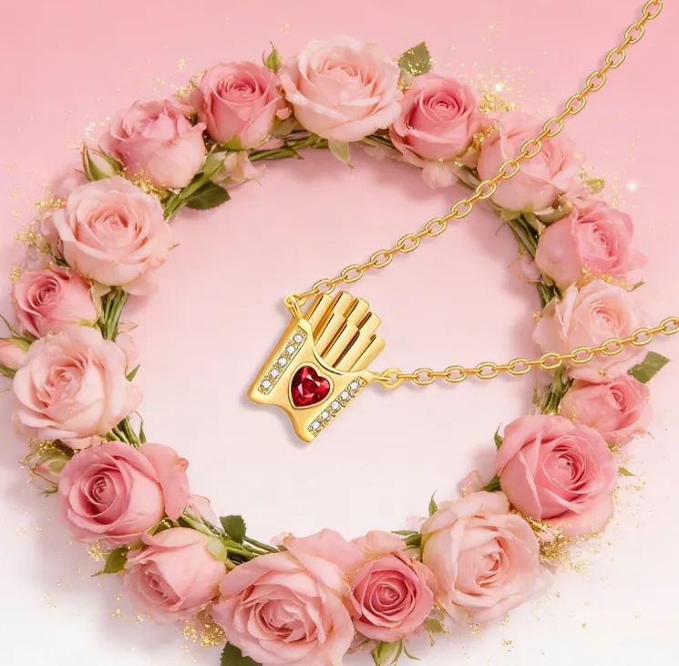 Personalized Fun Sterling Silver French Fries Pendant Necklace with Custom Birthstone