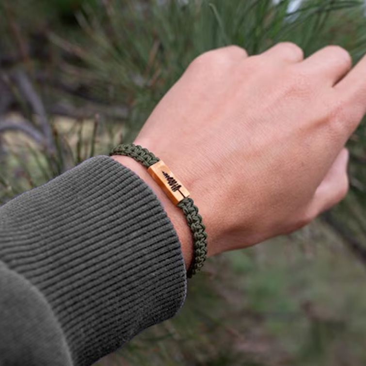 Personalized Hiking Boot Bracelet  Adjustable Macrame Bracelet Outdoor Adventure Lover Gifts