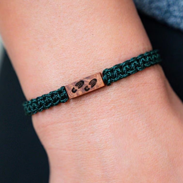 Personalized Hiking Boot Bracelet  Adjustable Macrame Bracelet Outdoor Adventure Lover Gifts