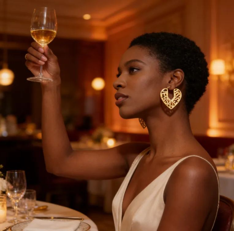 Personalized Custom Name Engraved Heart Outline Dangle Earrings