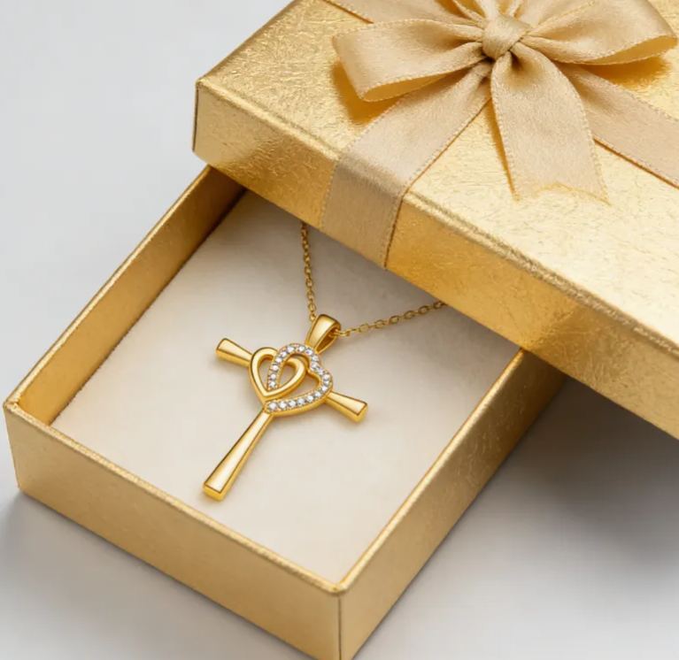 Personalized Sterling Silver Interlocking Hearts Cross Memorial Name Engraved Necklace