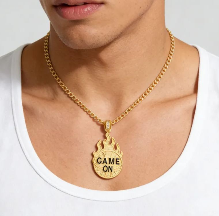Custom Basketball Pendant Necklace – Personalized Text on Basketball Design for Basketball Enthusiasts