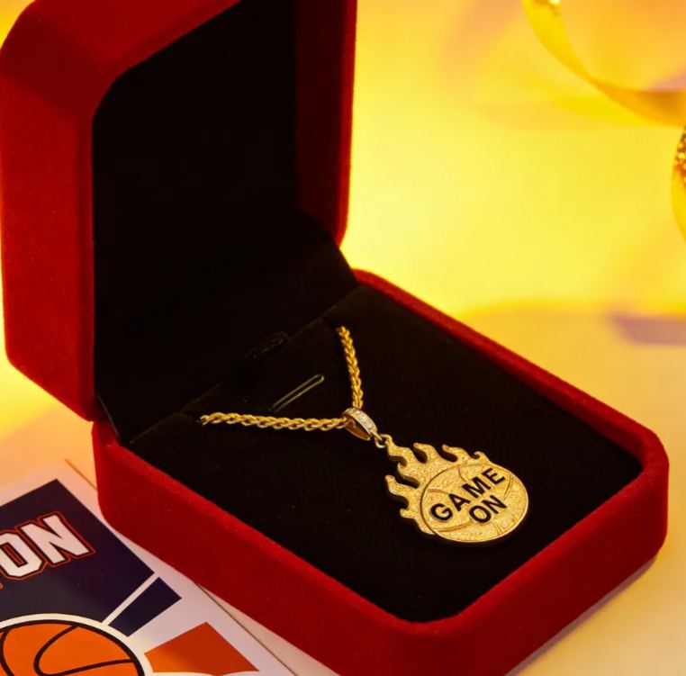 Custom Basketball Pendant Necklace – Personalized Text on Basketball Design for Basketball Enthusiasts