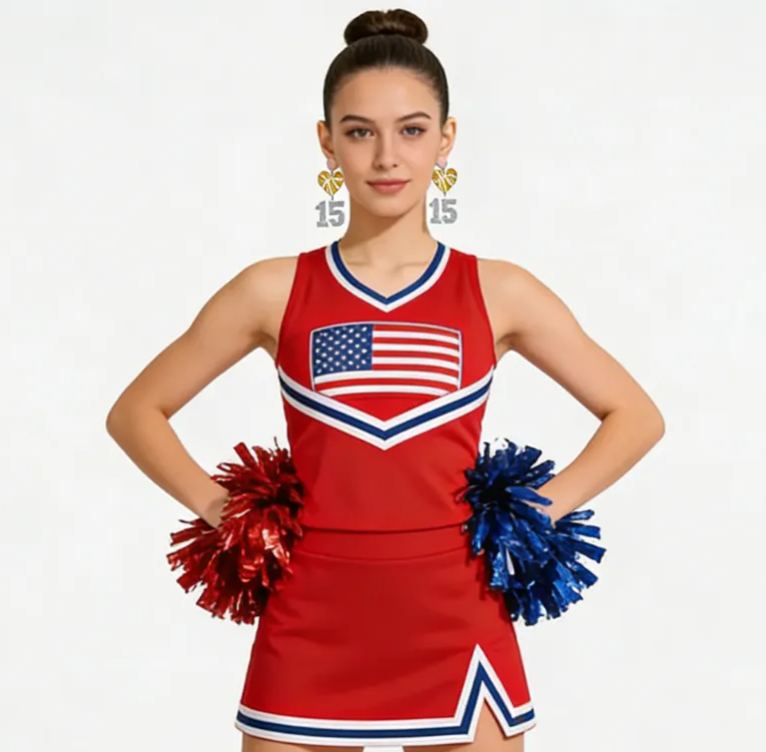 Personalized Acrylic Basketball Heart Hanging Numbers Earrings with Custom Name and Number