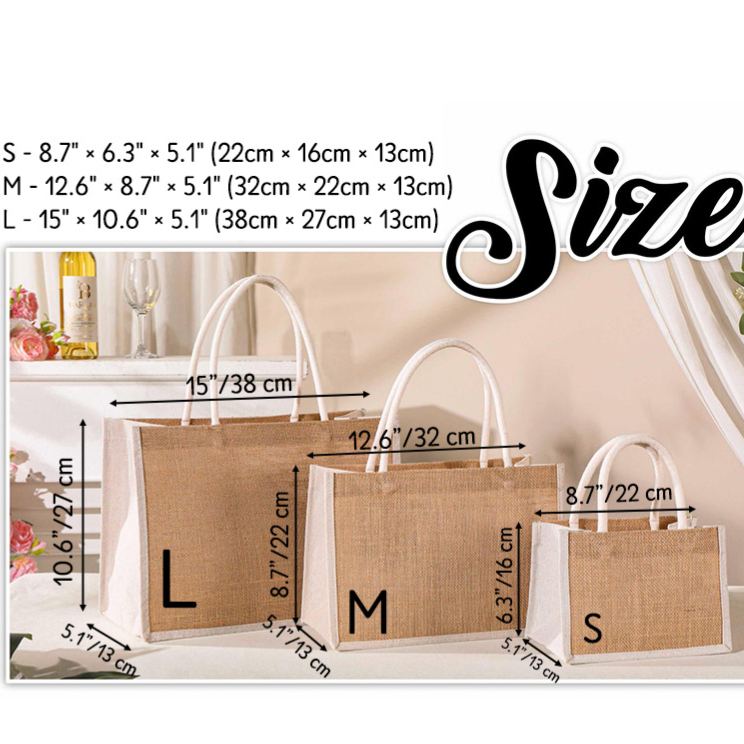 Personalized Bridesmaid Birth Flower Burlap Tote Bag Custom Bride Month Flower Tote Bag Wedding Jute Beach Bag Bachelorette Party Bridal Shower Gift