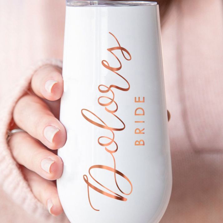 Personalized Graceful Bridesmaid Name Champagne Tumbler Custom Bride Champagne Tumbler Maid of Honor Bachelorette Party Favors Bridal Shower Gift