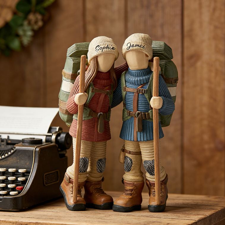 Personalized 3D Printing Hiking Acrylic Ornament Custom Couple Hiking Camping Lover Gift