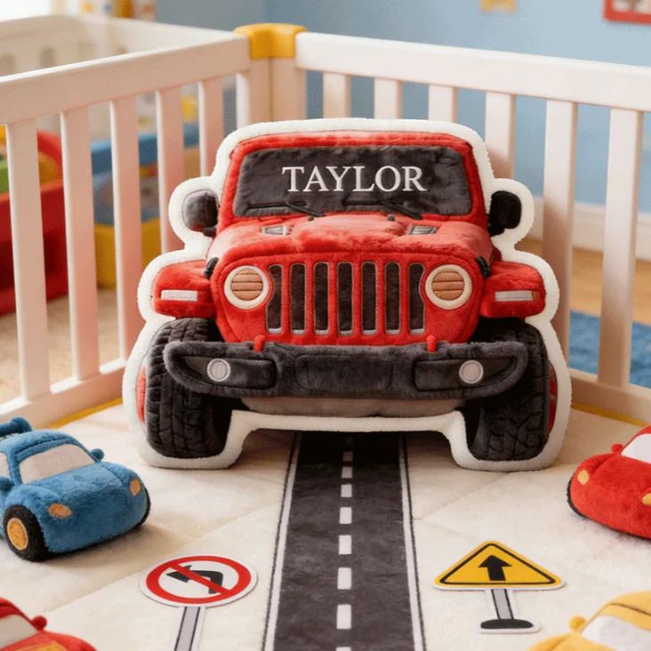 Personalized Racing Plush Pillow Custom Name Pillow Gift for Racer and Racing Enthusiasts