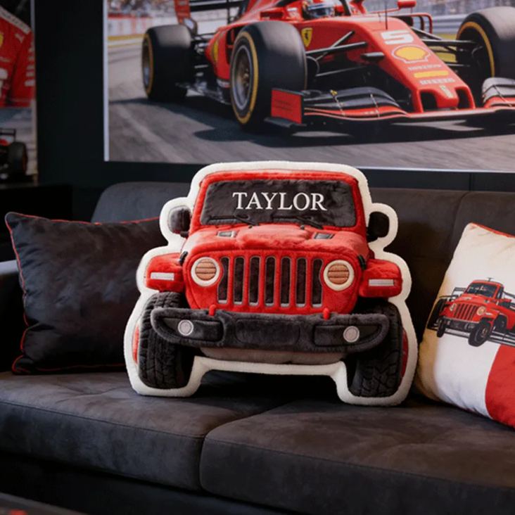 Personalized Racing Plush Pillow Custom Name Pillow Gift for Racer and Racing Enthusiasts