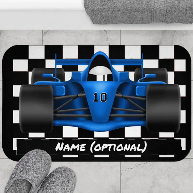 Personalized Racing Car Diatomite Mat Custom Name Mat Gift for Racers and Racing Lovers