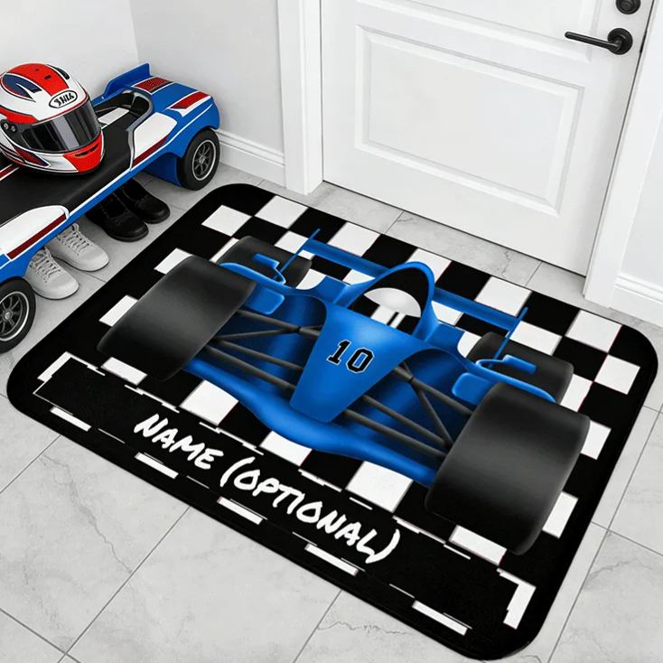 Personalized Racing Car Diatomite Mat Custom Name Mat Gift for Racers and Racing Lovers