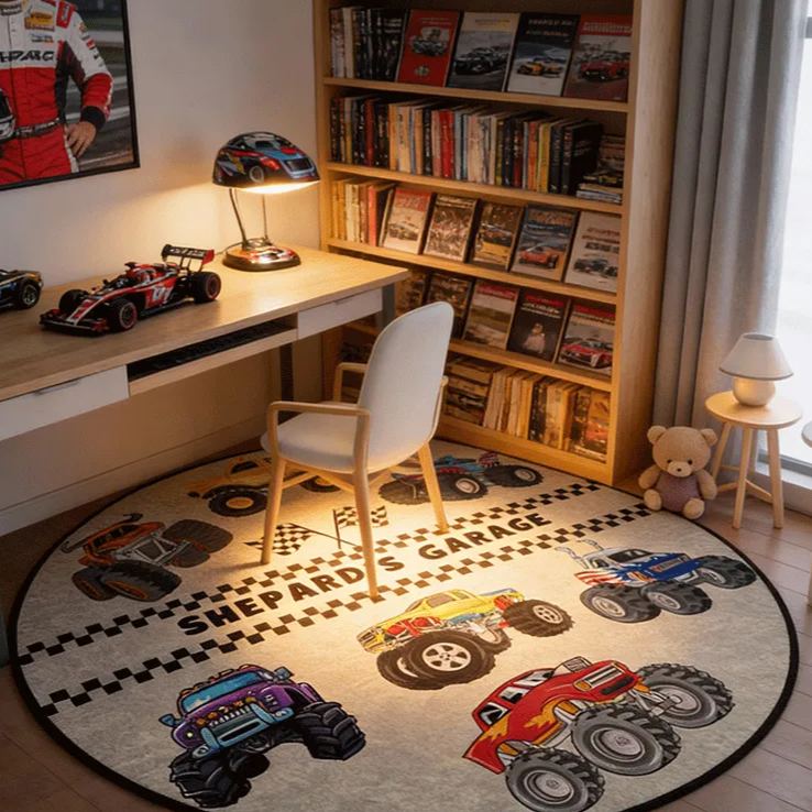 Personalized Monster Truck Diatomite Mat Custom Name Mat Gift for Racers and Racing Lovers