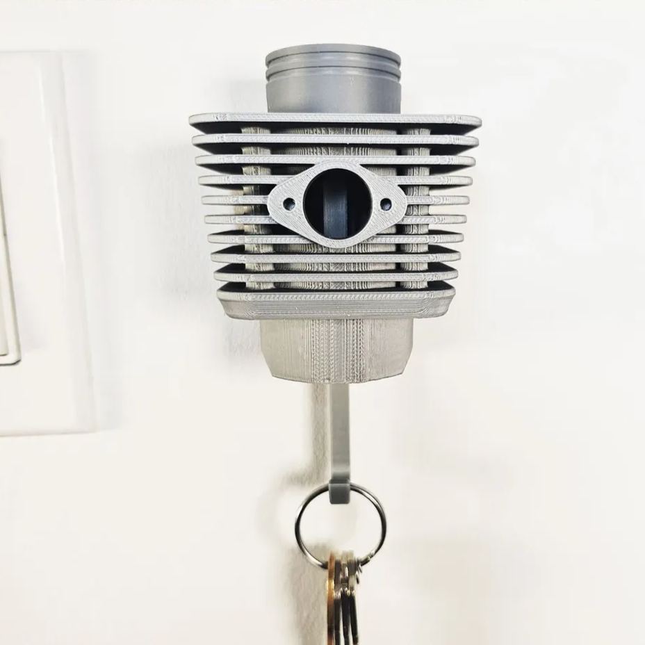 Personalized Engine Cylinder Key Holder Custom Wall Hook for Biker Gearheads Racer